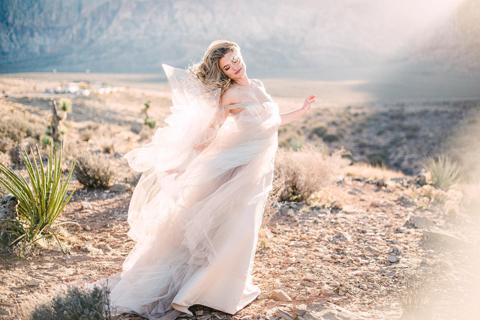 Bride in desert
