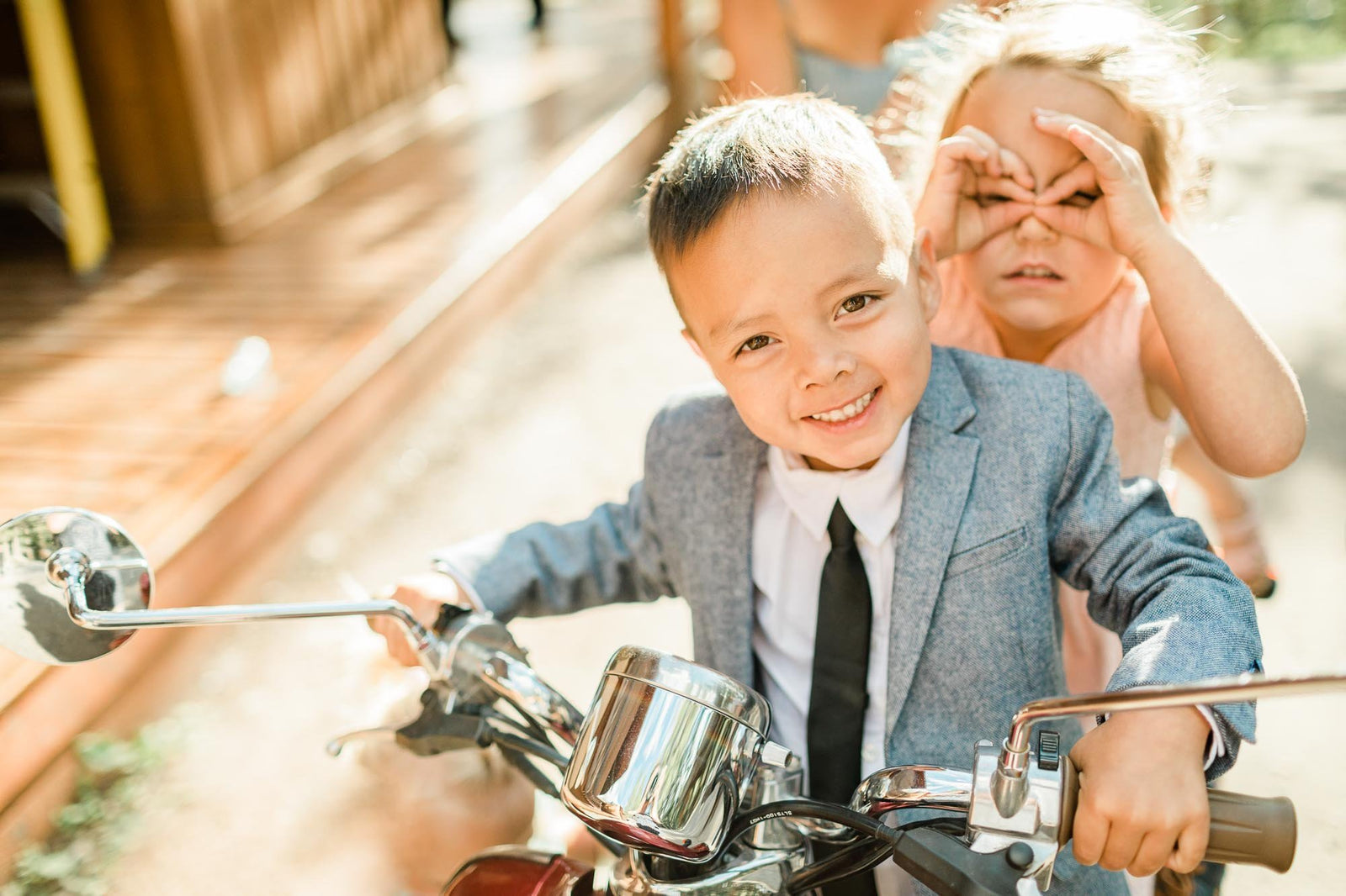 Kids on a motorcycle